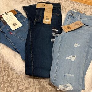 Levi’s super skinny jeans, 3 pairs